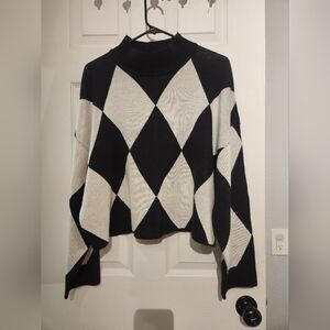 H&M Black and White Diamond Sweater (XL)